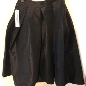 T&J Designs Black Pleated Midi Skirt NWT